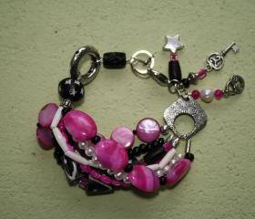 Bright Pink Bohemian Bracelet